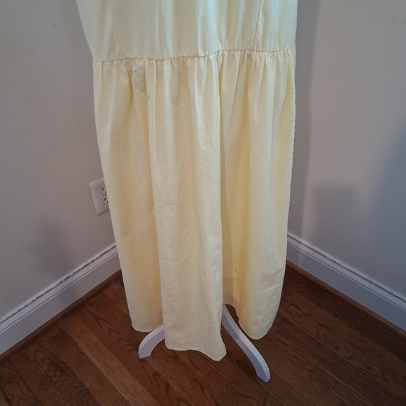 Peppermayo Reyna Butter Yellow Drop Waist Midi Dress Size 14 NWT - Picture 8 of 13